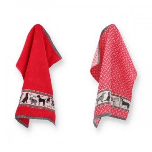 Hand- en Theedoek - Honden - Rood